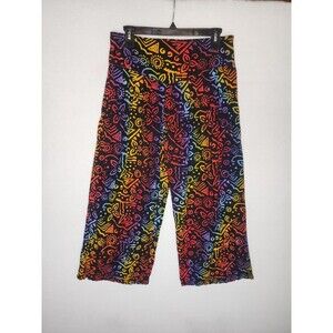 Art Gecko Funky Boho Stretch Waist Pattern Beach Culotte Pants Womens One Size